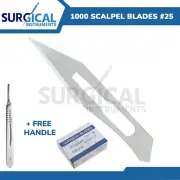 1000 Scalpel Blades #25 Surgical Dental ENT Instruments with Free #4 BP Handle