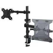 StarTech.com Monitor Arm with VESA Laptop Tray, For a Laptop & Single Display up to 32" (17.6lb/8kg), Adjustable Desk Laptop Arm