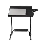 TABLE BUDDY Executive 55x40x73cm with Cupholder & Foot Rest Folding Table- Black