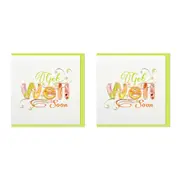 2x Boyle Handmade Paper Quilled 15cm Greeting Card Get Well Soon Green