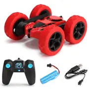 360 Degree Rotating RC Truck 2.4GHz 4WD Fast Kids Toy Double Sided-Red