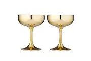 2pc Tempa Aurora 220ml Coupe Glass Martini Cocktail Champagne Drinking Cup Gold