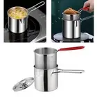 Small Deep Fryer Pot Kitchenware Multipurpose Milk Pot Frying Basket for