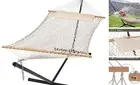 Double Outdoor Hammock with Stand Included, Portable Cotton Rope 2 Person