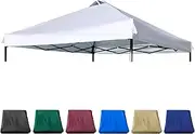 JANCANOPY 12x12 Canopy Replacement Top with Air Vent Silver Coated for Straight Leg Canopy Frame, (White)