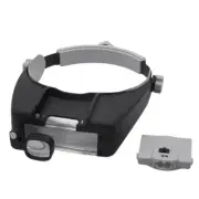 Head Magnifying Glass with 2 LED Light Hands Free Magnifier for Reading Repair A