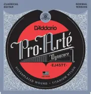 D'Addario EJ45TT ProArte DynaCore Classical Guitar Strings, Titanium Trebles, No