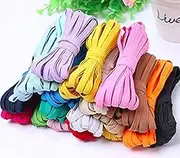Elastic Bands Phinicco 16 Colors 52 Yards 1/4 Inch Elastic for Sewing Masks, Headbands, Hair Bands, Shorts Waist, Shoe Laces, Wigs, Bracelets, Crafts DIY Projects(16 Colors 3m per Color)