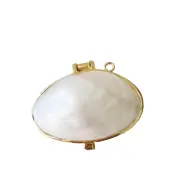 Mini Small Shell Trinket Box Jewelry Organizer Chase Ring Vintage Valentine Gift