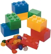 Plastic Building Block Party Containers - Easter Eggs - 12 pcs Brick Party Boxes