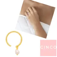 在飛比找momo購物網優惠-【CINCO】Claire ring 925純銀鑲24K金戒