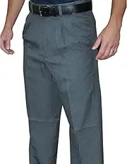 [Generic] Smitty BBS-374 Pleated Base Pants w/Expander Waist Band Baseball Umpire Softball Official NFHS Grey