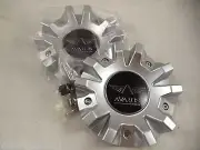 Avarus Silver Custom Wheel Center Caps # MS-CAP-Z216 / Z215 / AV-3 (2 CAPS)
