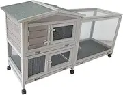 Flyline Bunny House Rabbit Hutch Guinea Pig Cage on Wheels