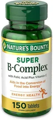 Nature's Bounty Super B Complex with Vitamin C & Folic Acid, Immune & Energy Sup