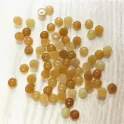 Wholesale 50pcs 4mm Natural Stone Yellow Jade Round Cab Cabochon Beads No Holes
