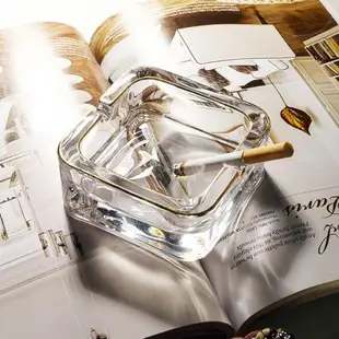 ins風極簡創意水晶玻璃輕奢多功能煙灰缸現代客廳茶幾家用辦公室