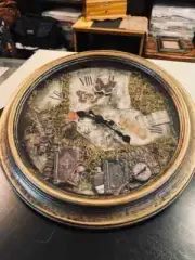 Round Clock Vintage Dark Moody Butterflies Steampunk Krazed Dezigns
