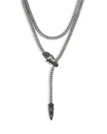 John Hardy Sterling Silver & 14K Gold Naga Mixed Stone Lariat Necklace, 36