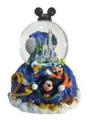 Disney Snow Globe Music Box Tune Celebrate The Future 2000 6"x5.5"