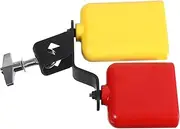 Vaguelly Dual-mounted Bicolor Bell High-low Tones Drum Set Percussion Plastic Jam Block for Latin Music