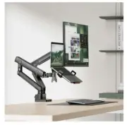 Brateck Pole Mounted Heavy Duty Mechanical Spring Monitor Arm Laptop Tray Black
