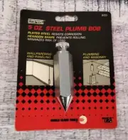 Empire 5 oz. Steel Plumb Bob Plated Steel Hexagon Shape, # 905, Made in USA NEW