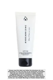 Avocado Zinc Natural Tinted Moisturiser Light - Medium SPF50 50ml