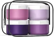 Kuangre Travel Containers for Toiletries, Silicone Cream Jars BPA Free, TSA Approved 2oz Travel Size Containers, Leak-proof Travel Essentials with Lid for Cosmetic Face Hand Body Cream (4 Pack)