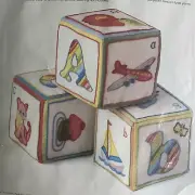 ABC Blocks Vintage Crewel Kit NIP Margaret Boyles Set of 3. 4x4x4 ea