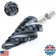 Matework M35 Cobalt Step Drill Bit, Four Spiral Flute Unibit Step Drill Bit (