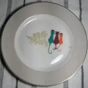 Cat Plates Sarah Miller London Portmeirion Feline Friends 8" Decor Make Offer!!