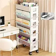 vegetable storage rack， Mobile Bookshelf Cart with Magazine Rack - Portable 5 Tier Storage Rack for Classroom, Office & Home - Movable Book Carts