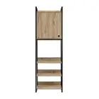 Design Square Jesse Tall Display 3-Shelves Cupboard StorageCabinet 1-Door Natura