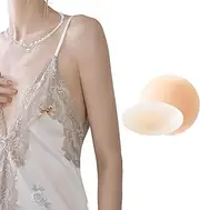 [ENNSOO] Cakes Body Nipple Covers, Ultra Invisible Sticky Bra for A - C Cups Adult Women, Nipple Pasties for Seamless Coverage Backless Dresses, Reusable Nipple Covers for Wedding Occasions (1PCS),