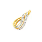 9ct Gold Diamond Double Swirl Pendant
