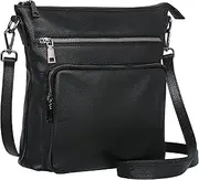 [HESHE] Crossbody Bags for Women Leather Handbags Designer Shoulder Purse with Pockets Satchel Purse Travel Bag