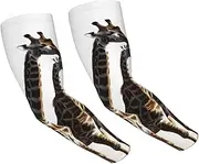 [FHEDVBN] African Giraffe Arm Sleeves Compression Arm Covers for Men Women Outdoor Sun Sleeves Cooling Sports Sleeve, Black