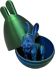 Easter 3D Egg Toy | 3D Printed Fidget Toy Rabbit Flexible Joint Egg Toy,Crystal Articulated Easter Ornaments Home Decor for Desk & Home