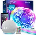 100Ft Wifi Smart Led Strip Lights for Bedroom, Sound Activated Color Changing wi