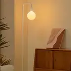ONEWISH Modern Floor Lamp, Minimalist Standing Lamp with LED Bulb - Matt Whit...