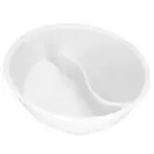 Stackable White Cereal Bowl with Built-in Grip for On-the-Go Use