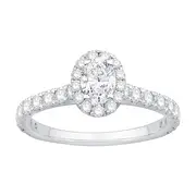 Oval Ring with 1.10kt of Laboratory Grown Diamonds in 9kt White Gold
