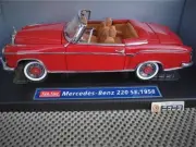 1 18 1958 Mercedes Benz 220SE open Red Sunstar made new not exhibited