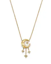 Bloomingdale's Fine Collection Champagne Diamond Celestial Pendant Necklace in 14K Yellow Gold, 0.10 ct. t. w.