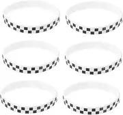LALADEFIEE Silicone Checkered Wristbands for Racing Fans 12 Pack Compact Sports Wristband Set