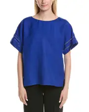 Anne Klein Linen-Blend Boxy Top