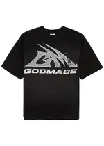 God Made GM Printed Cotton T-shirt - Black S