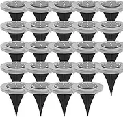 24 Pack Solar Ground Lights Disk Light Waterproof Recessed Outdoor Garden Lights White Light