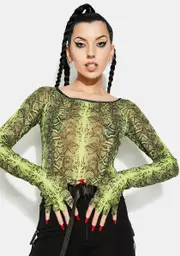 [Punk Rave] Basilisk Off Shoulder Sheer Top